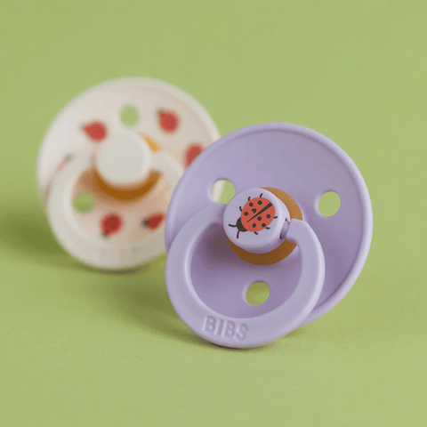 BIBS Ladybug Size3 Pacifier -Blush/Sand 2 Pk