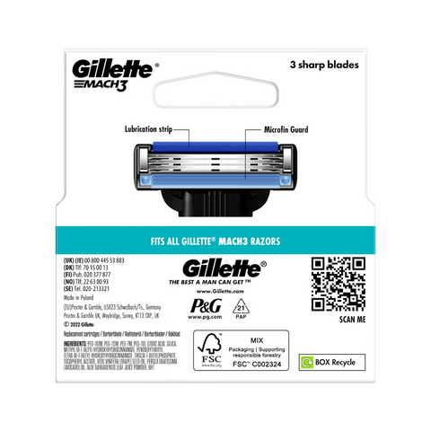 Gillette Mach3 Razor Blades 4's