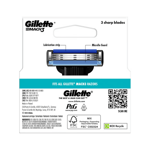 Gillette Mach3 Razor Blades 4's
