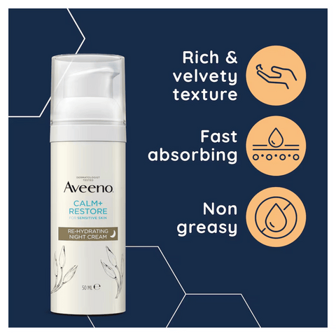 Aveeno Face CALM+RESTORE Re-Hydrating Night Cream 50ml