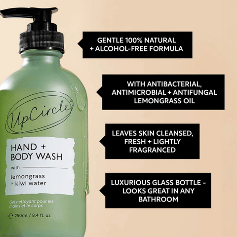 UpCircle Natural Hand + Body Wash with Lemongrass 250ml