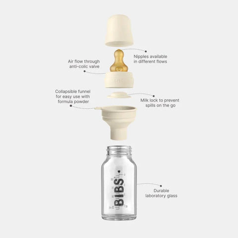 BIBS Baby glass Bottle Complete Set