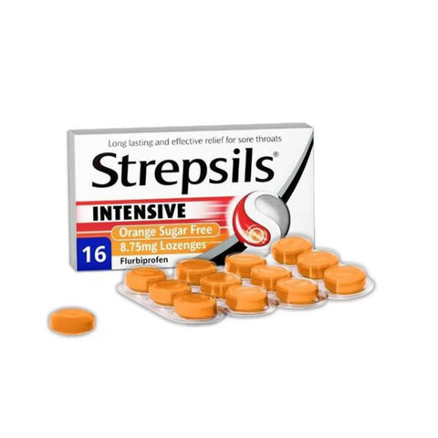 Strepsils Intensive Orange Sugar Free Lozenges 16 Pack
