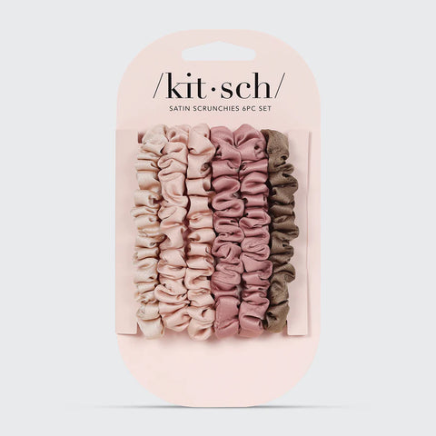 KITSCH ULTRA PETITE SATIN SCUNCHIES - Terracotta