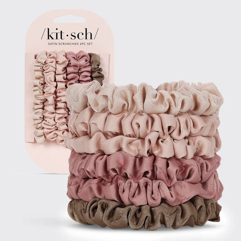 KITSCH ULTRA PETITE SATIN SCUNCHIES - Terracotta