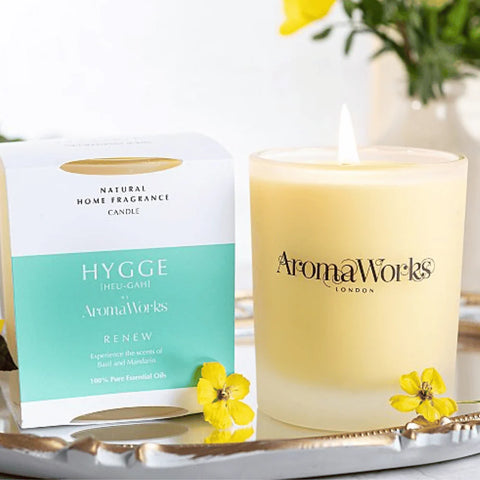 AromaWorks Hygge Candle - Renew Basil & Mandarin 220g