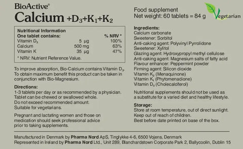 Pharma Nord BioActive Calcium+D3+K1+K2 60 Tablets
