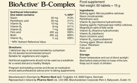 Pharma Nord BioActive B-Complex 60 Tablets