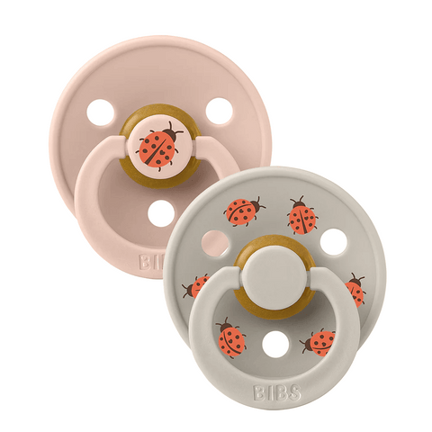 BIBS Ladybug Size3 Pacifier -Blush/Sand 2 Pk