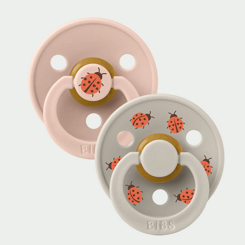 BIBS Ladybug Size1 Soother - Blush/Sand 2Pack