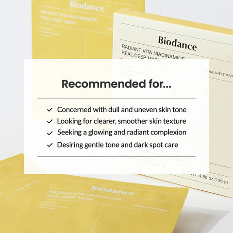 Biodance Radiant Vita Niacinamide Real Deep Mask- Single