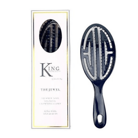 King Hair & Beauty The Jewel Hairbrush- Black