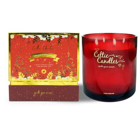 Celtic Candles 4 wick candle - Cinnamon & Winter Berry
