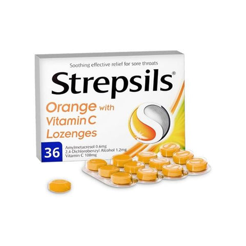 Strepsils  Lozenges Orange With Vitamin C 36 Pack