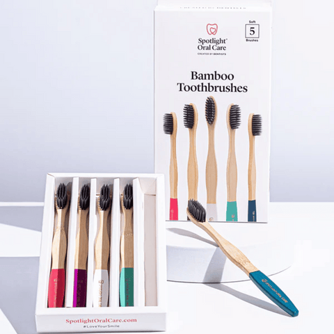 Spotlight Oral Care 5-Pack Bamboo Toothbrushes