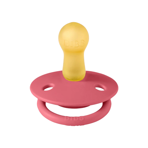 BIBS De Lux Pacifiers 2 Pack - Coral/Ruby (One size 0-3years)