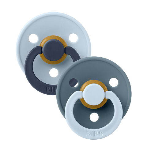 BIBS STUDIO Colour 2 Pacifiers Pack Fusion - Baby Blue Petrol mix