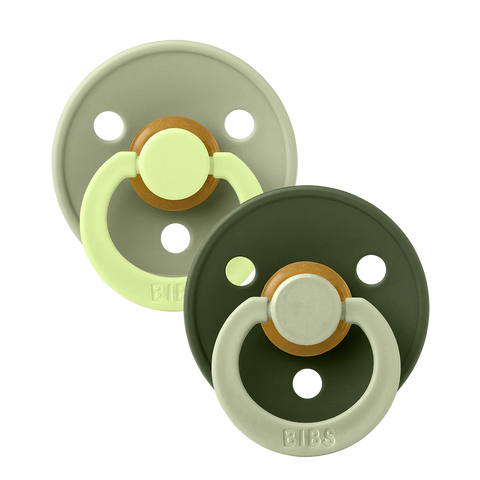 BIBS STUDIO Colour Pacifiers 2 Pack Fusion - Sage Hunter Green mix