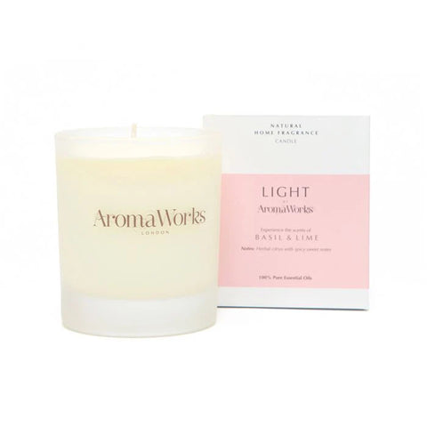 AromaWorks Light Range Basil & Lime Medium Candle